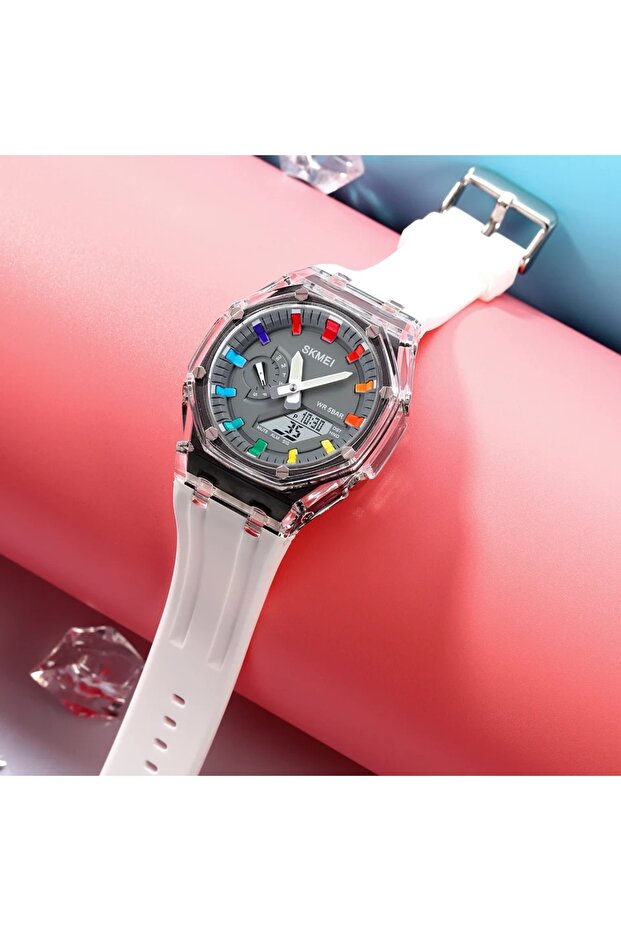 Montre-bracelet LED Skmei  2100 au design sportif coloré