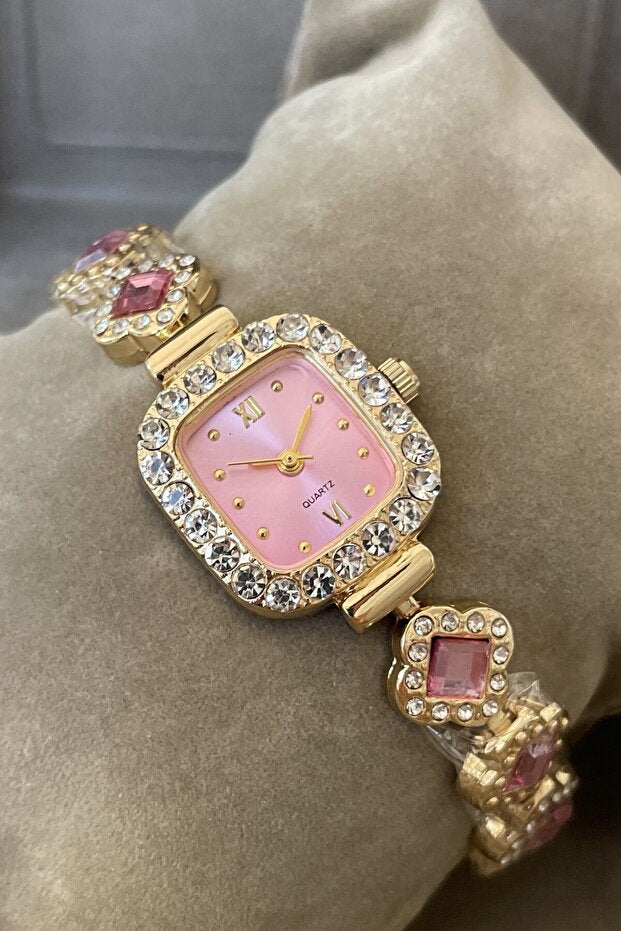Montre-bracelet Leerybee  pour femme, modèle ATG-19, ornée de bijoux vintage