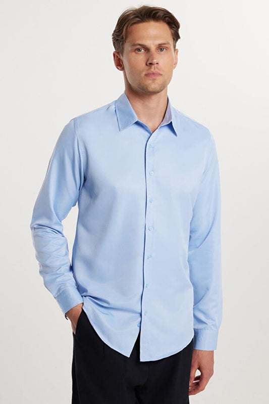 Chemise noire pour homme Tudors,  coupe ajustée, manches longues, repassage facile, tissu respirant absorbant la transpiration, à nouer, adaptée à toutes les saisons