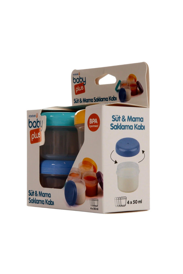 Ensemble de 4 boîtes de conservation pour lait et aliments Baby Plus