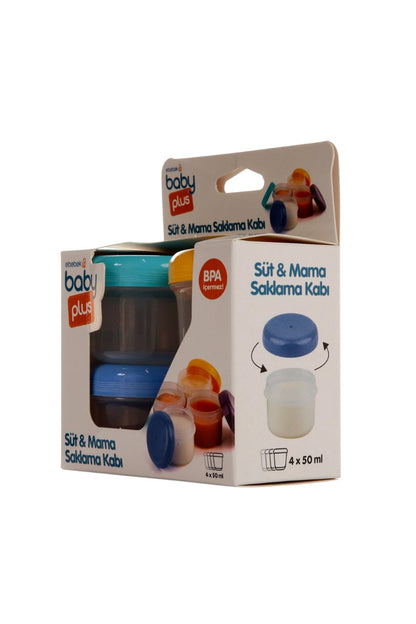 Ensemble de 4 boîtes de conservation pour lait et aliments Baby Plus