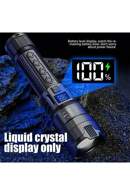 Lampe torche tactique à LED haute puissance Choice P50 300 000 lm avec affichage lumineux et chargement USB pour le camping