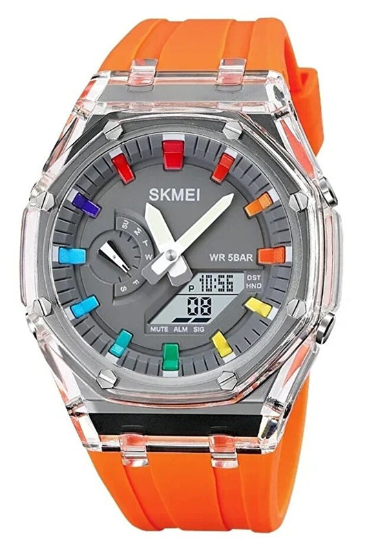 Montre-bracelet LED Skmei  2100 au design sportif coloré