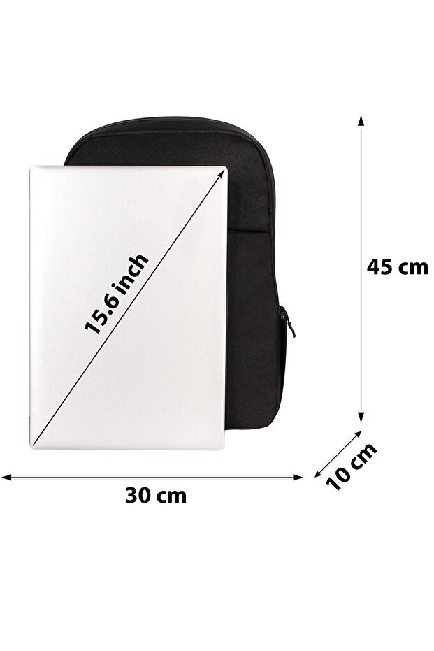 Sac à dos noir imperméable D'VERS  avec fermeture éclair, compatible avec les tailles 15,6-16,1-16,9 pouces
