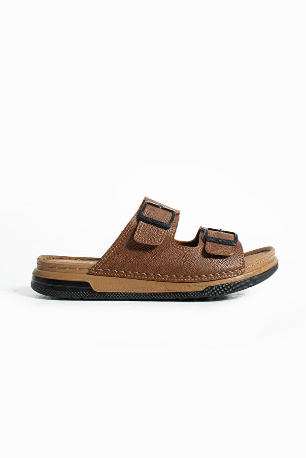 Pantoufles orthopédiques pour hommes Enova  Birrbazaar en cuir (synthétique), à double semelle, réglables par boucle et élégantes, pour l'intérieur et l'extérieur.