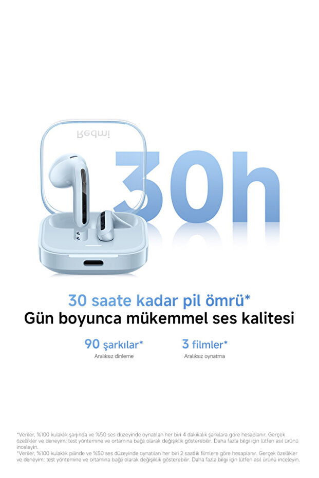 Écouteurs intra-auriculaires Xiaomi Redmi Buds 6 Active - Blanc TWS (Garantie Xiaomi Turquie)