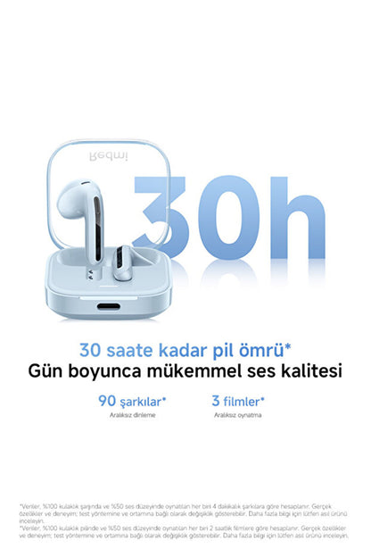 Écouteurs intra-auriculaires Xiaomi Redmi Buds 6 Active - Blanc TWS (Garantie Xiaomi Turquie)
