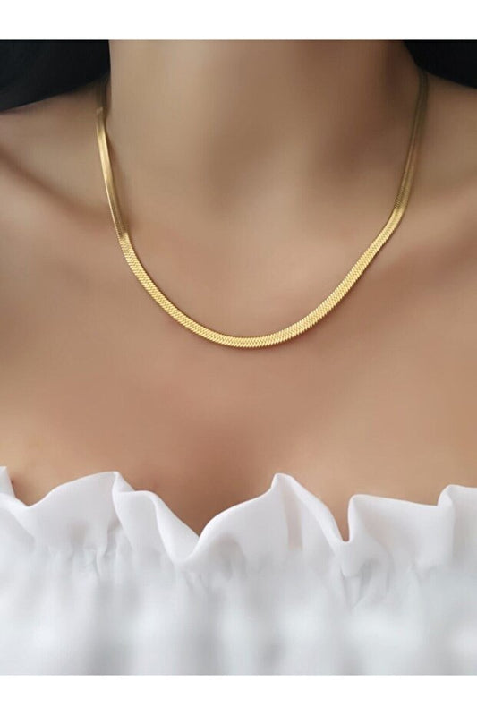 Collier Demokan  pour femme, chaîne italienne en acier de haute qualité, 45 cm