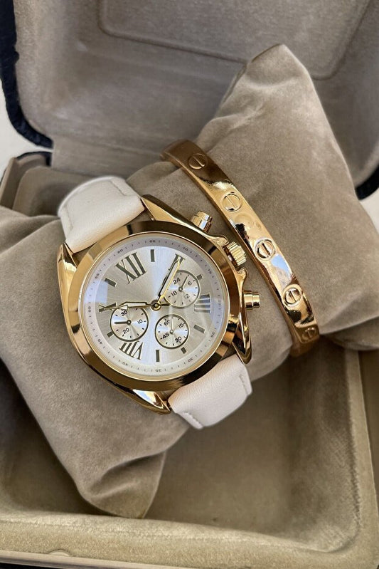 Leerybee  Cartier Élégance : Adoptez la tendance avec cette montre pour femme dotée d’un bracelet en acier ! Bracelet en cuir, boîtier en acier