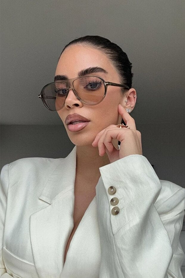 Lunettes de soleil REN  Sepia Air unisexes couleur nude | Protection UV400