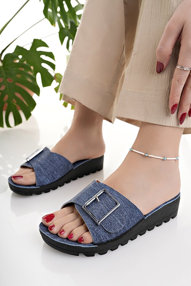Pantoufles à plateforme pour femmes Modafırsat, noires, décontractées, confortables, légères et élégantes, parfaites pour les jeunes mamans.