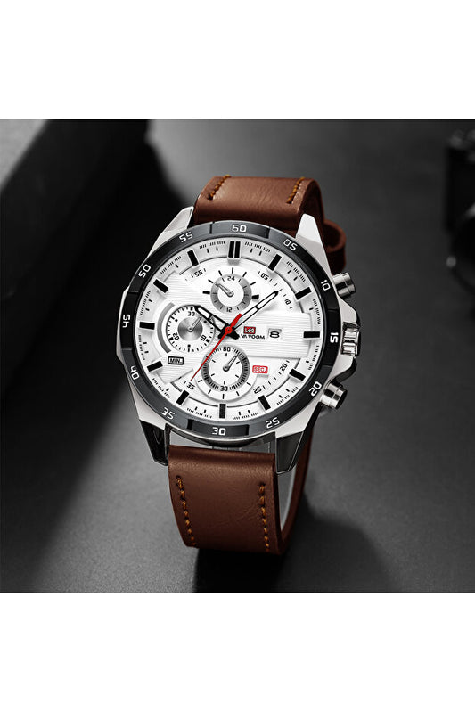 Montre homme Choice  216PZ2, style sport, grand format, bracelet cuir, bracelet racing, bracelet noir et rose.