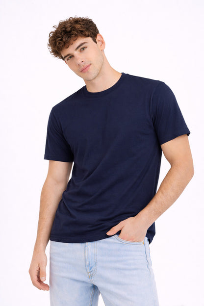 Lot de 5 t-shirts Montland pour homme, 100 % coton, texture douce, col rond