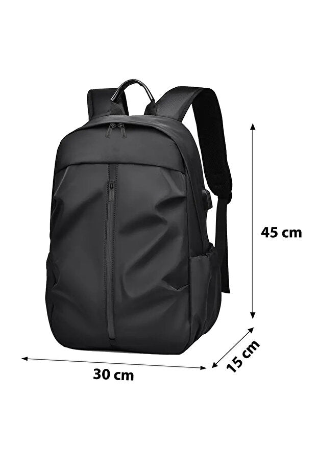 Carnet et sac à dos noirs à fermeture éclair en tissu déperlant D'VERS