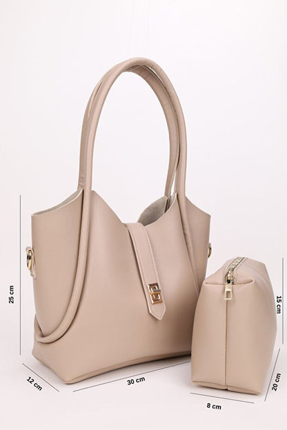Sac à main, sac bandoulière et sac porté épaule NOTHING  Mink pour femme, avec bandoulière longue et fermoir.