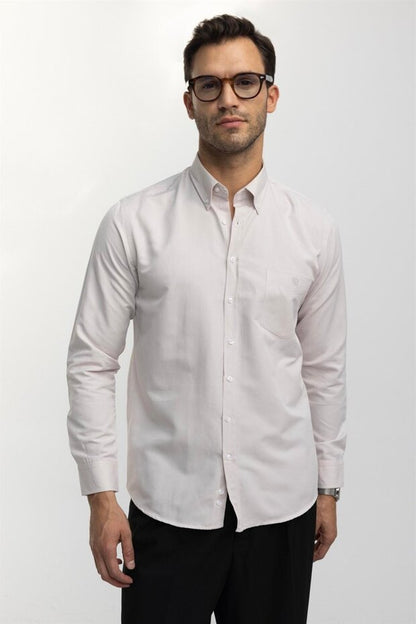 Chemise Tudors  pour homme, coupe classique, col boutonné, poche brodée, coupe régulière, tissu Oxford, col boutonné