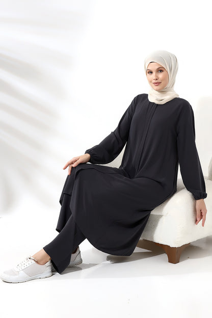 Ensemble hijab deux pièces en vison pour femmes