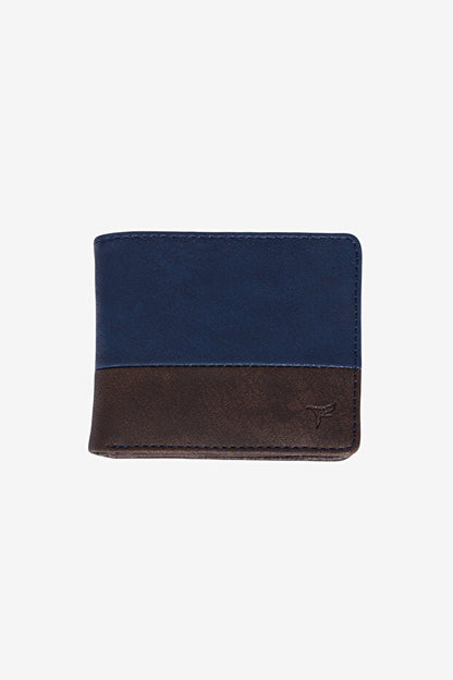 Portefeuille homme AC&Co / Altınyıldız Classics bleu marine-marron avec coffret cadeau et compartiments pour cartes