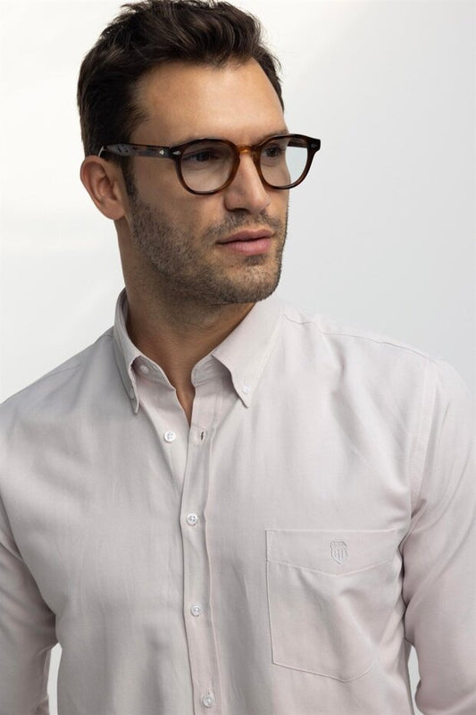Chemise Tudors  pour homme, coupe classique, col boutonné, poche brodée, coupe régulière, tissu Oxford, col boutonné