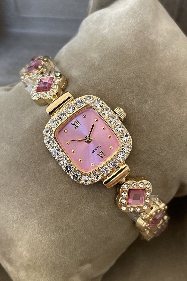 Montre-bracelet Leerybee  pour femme, modèle ATG-19, ornée de bijoux vintage