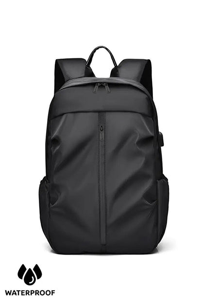 Carnet et sac à dos noirs à fermeture éclair en tissu déperlant D'VERS