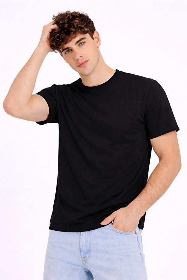 Lot de 5 t-shirts Montland pour homme, 100 % coton, texture douce, col rond