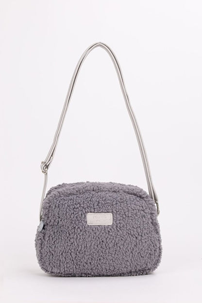 Sac bandoulière urbain mini en peluche crème pour femme NOTHING