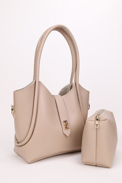 Sac à main, sac bandoulière et sac porté épaule NOTHING  Mink pour femme, avec bandoulière longue et fermoir.
