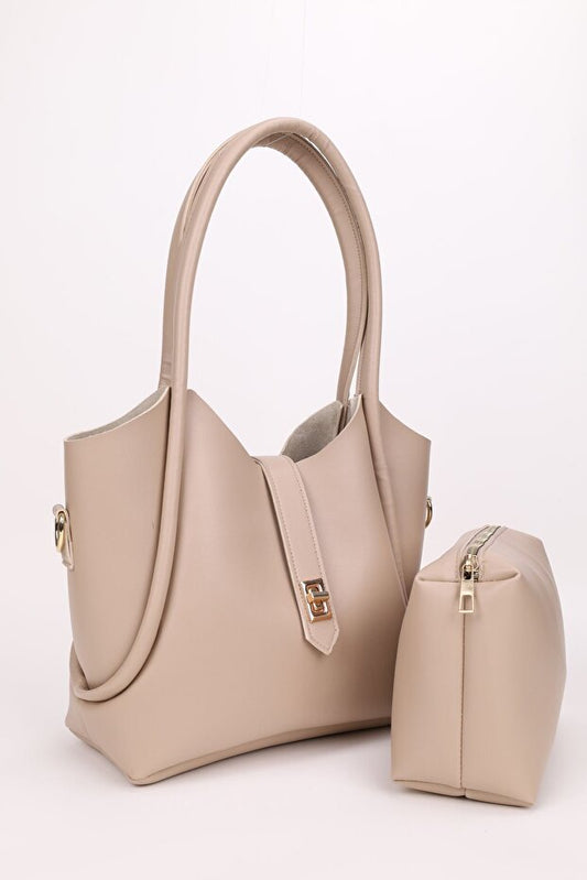 Sac à main, sac bandoulière et sac porté épaule NOTHING  Mink pour femme, avec bandoulière longue et fermoir.