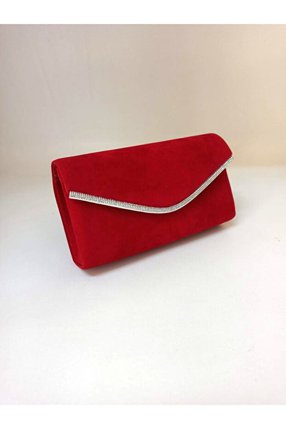 sac de soirée pour femme en daim noir et pierres argentées dizaynbag