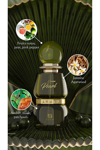 Ahmed Al Maghribi Perle Verte 80 ml | Parfum unisexe longue tenue | Pomme | Bois de cèdre | Accord d'agrumes