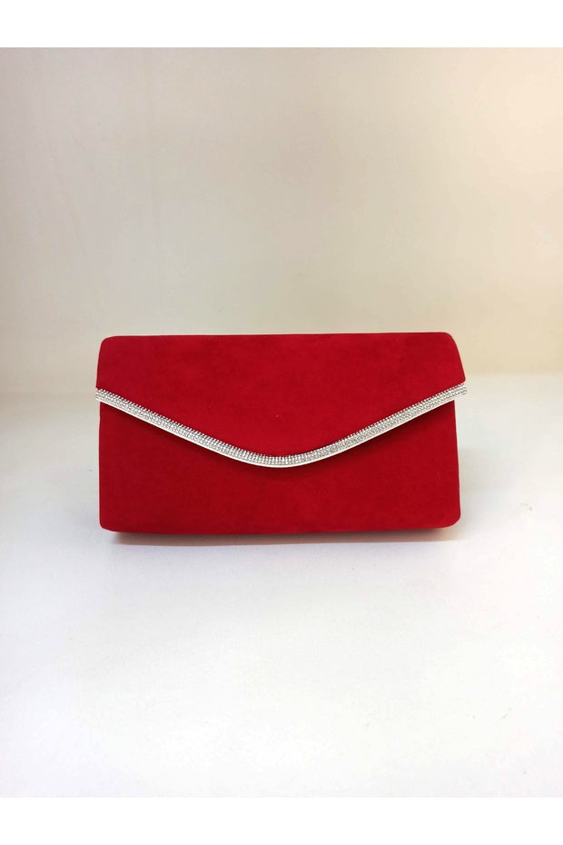 sac de soirée pour femme en daim noir et pierres argentées dizaynbag