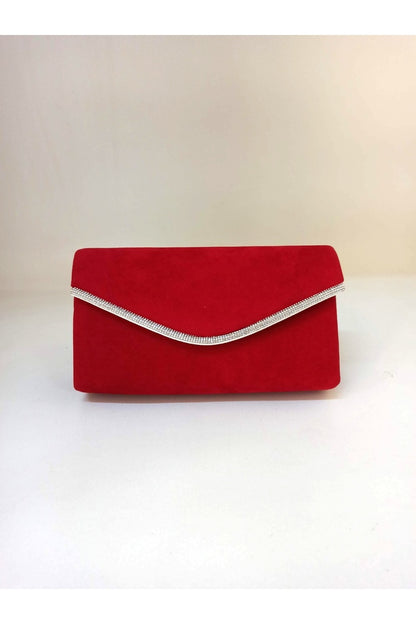 sac de soirée pour femme en daim noir et pierres argentées dizaynbag