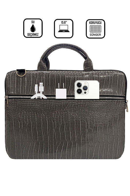 Étui pour ordinateur portable Modawest  gris crocodile antichoc pour Macbook Air Pro 13-14-15,6 pouces