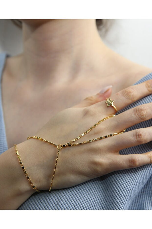 Bracelet Shahmaran à chaîne carrée MARCIELO Accessories  pour un look étincelant