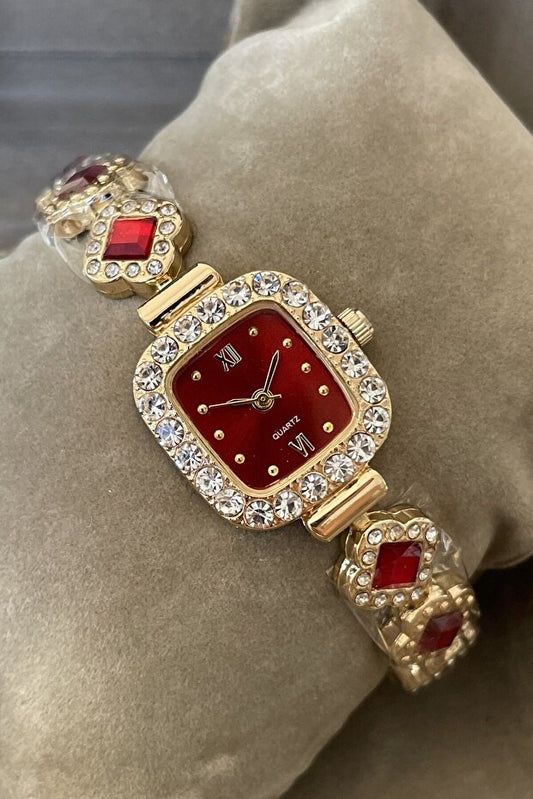 Montre-bracelet Leerybee  pour femme, modèle ATG-19, ornée de bijoux vintage