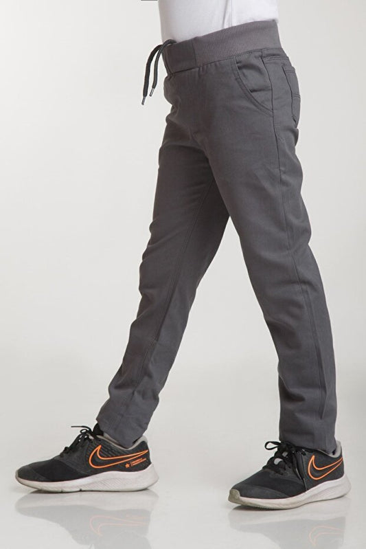 Pantalon d'école en toile à taille côtelée General Brands (IL EST RECOMMANDÉ DE COMMANDER UNE TAILLE AU-DESSUS)