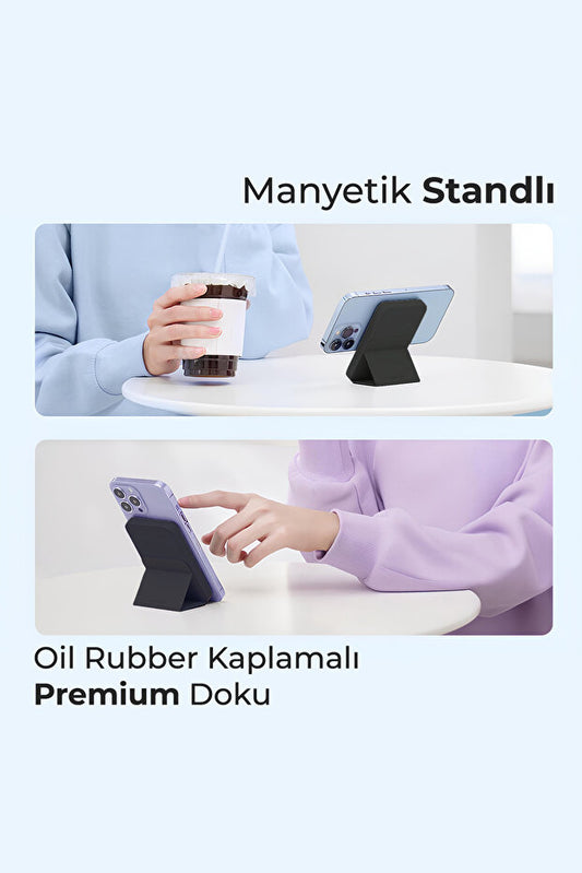 Batterie externe Woyax MagSafe avec support, 10 000 mAh, charge rapide et portable, compatible avec iPhone 11, 12, 13, 14, 15, 16 et 17, Samsung et Xiaomi.