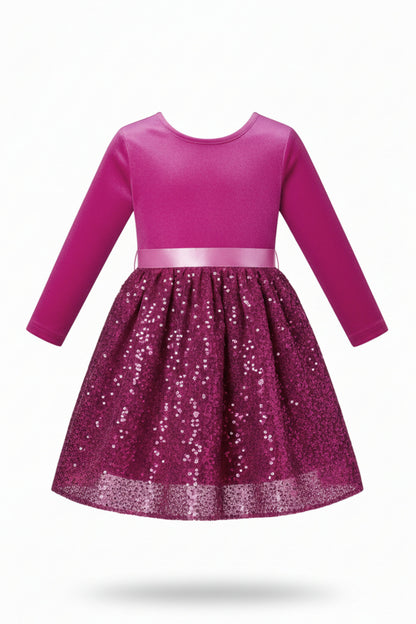Robe bouffante en velours à sequins et nœud papillon pour filles de 3 à 10 ans ( My Kids Wear).
