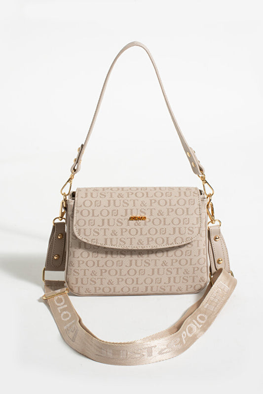 Sac bandoulière Just Polo  modèle 2197 - 2 compartiments et couleur pierre