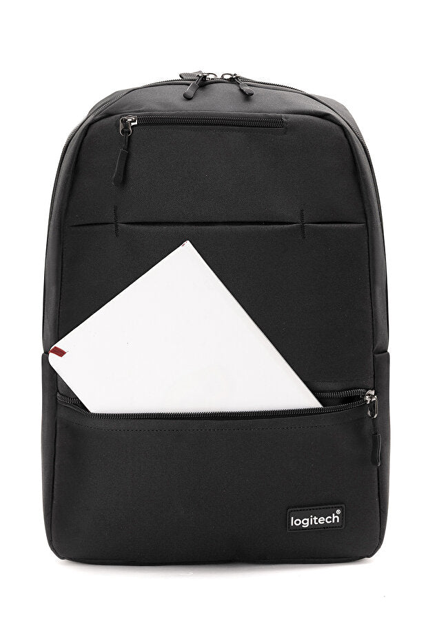 Sac à dos unisexe Logitech Original 15,6" en tissu noir pour ordinateur portable, idéal pour les voyages, l'école et le quotidien.