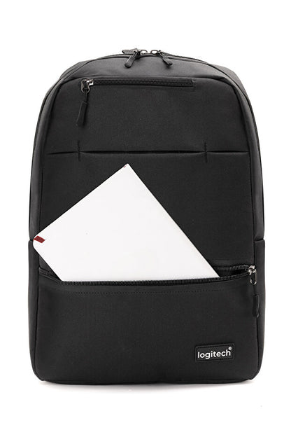 Sac à dos unisexe Logitech Original 15,6" en tissu noir pour ordinateur portable, idéal pour les voyages, l'école et le quotidien.