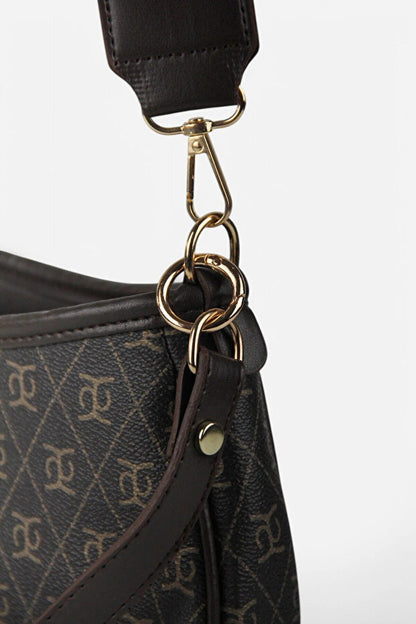 Sac bandoulière marron monogrammé Shift Co Farm