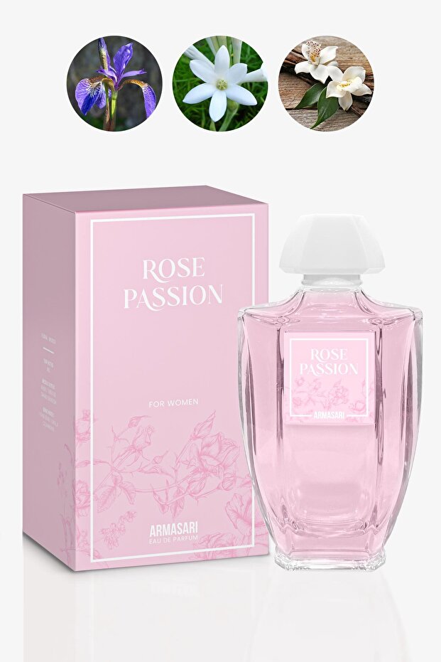 Armasari Rose Passion Eau de Parfum Femme 100ml | Floral et Boisé | Iris, Musc, Vanille, Cèdre, Fleur d'Oranger