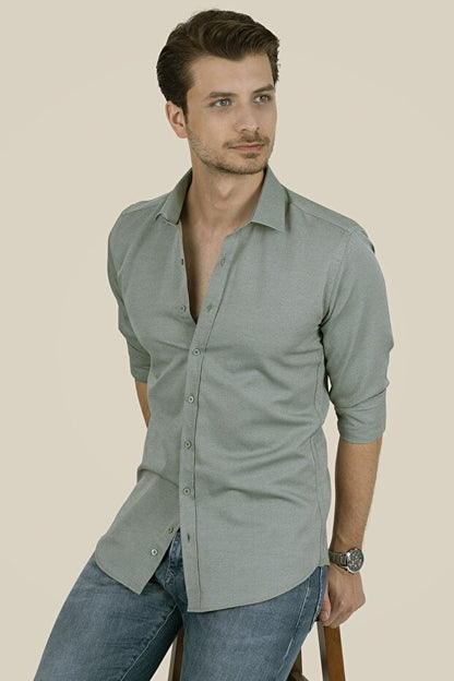 Chemise homme Etikmen Aqua Green Slimfit