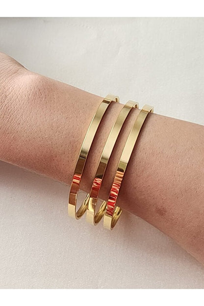 Bracelet Ajda épais Vitastyle  couleur or, ensemble de 3 pièces