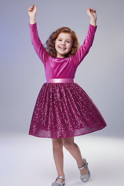 Robe bouffante en velours à sequins et nœud papillon pour filles de 3 à 10 ans ( My Kids Wear).
