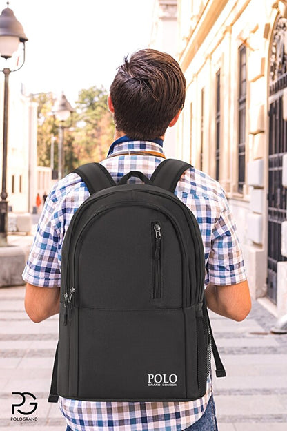 Sac à dos unisexe POLOGRAND London  Original grande capacité, multi-compartiments, imperméable, pour l'école primaire, le collège et le lycée