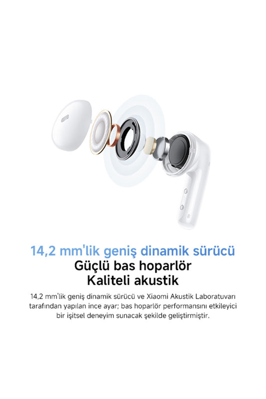 Écouteurs intra-auriculaires Xiaomi Redmi Buds 6 Active - Blanc TWS (Garantie Xiaomi Turquie)
