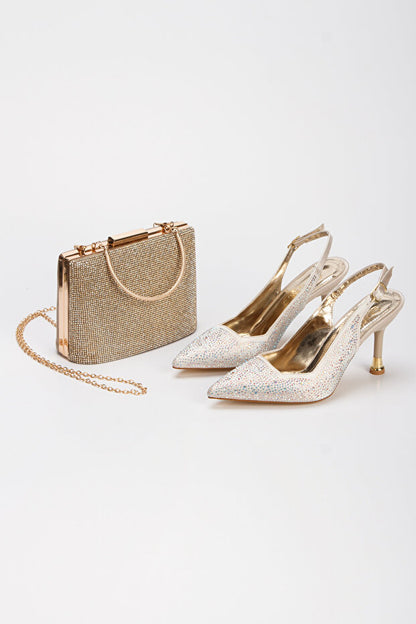 DYG STORE Ensemble élégant de chaussures de soirée sur mesure à talons hauts et sac pour femme